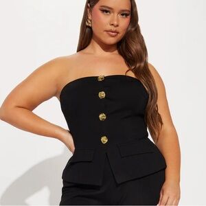 Elegant Black Strapless Top